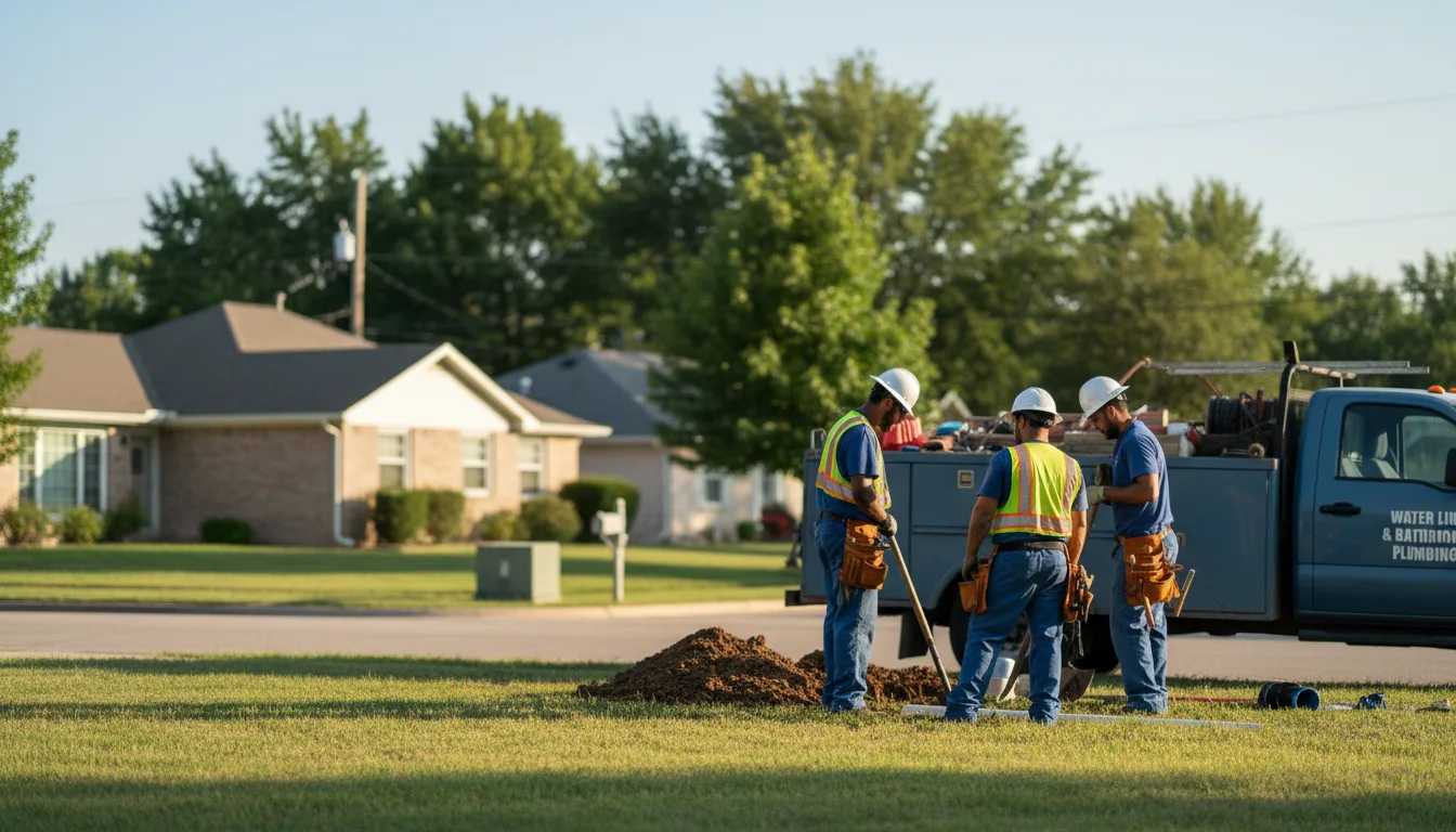 Residential water line and bathroom plumbing service in Garden City, MO
